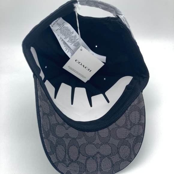 NWT COACH BLACK MIXED MEDIA BASEBALL CAP - Picture 8 of 8
